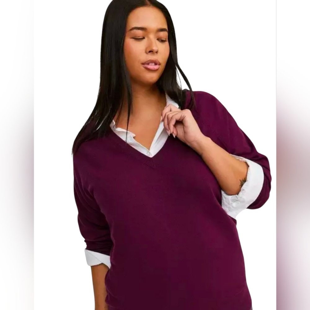 Torrid Everyday Soft V-Neck Raglan Sleeve Sweater Winter Bloom 3X 22-24 NWT Cozy
